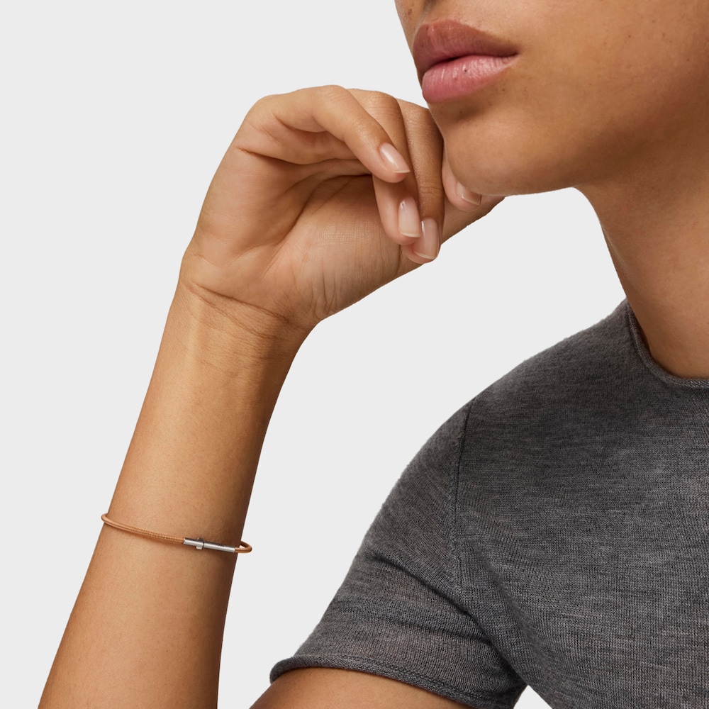 Pulseira em a&ccedil;o IP laranja 17 cm Mesh Tube