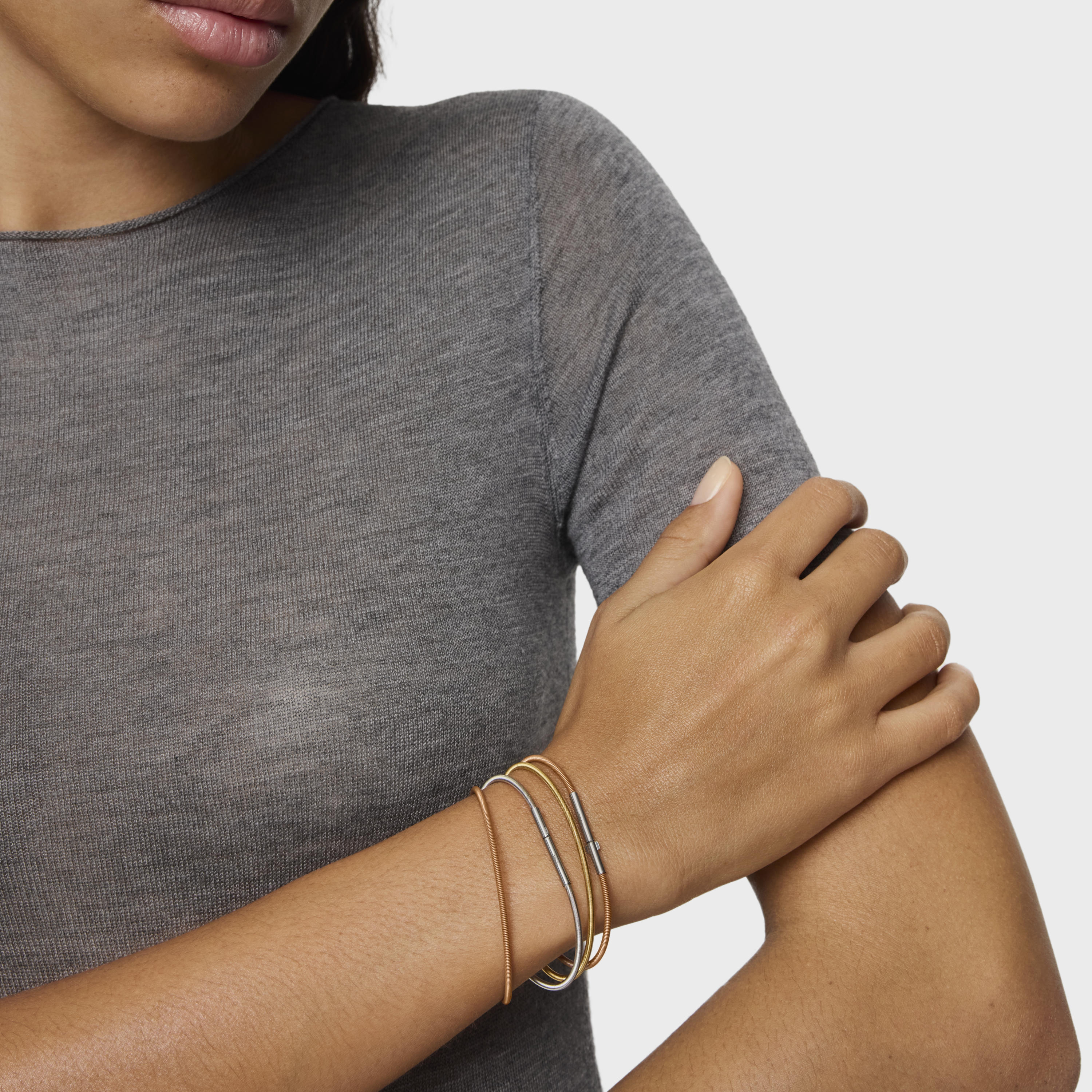 Mesh Tube orange IP steel Bracelet 17 cm