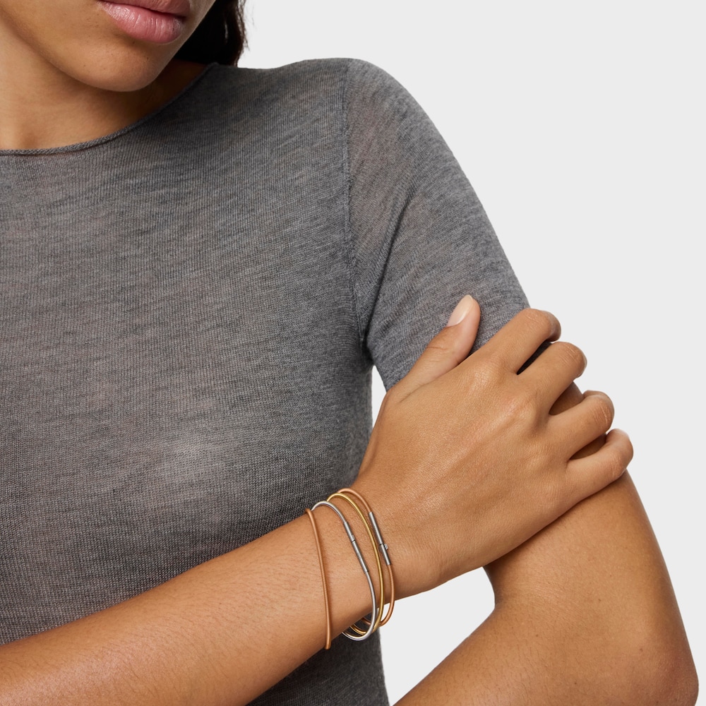 Pulseira em a&ccedil;o IP laranja 17 cm Mesh Tube