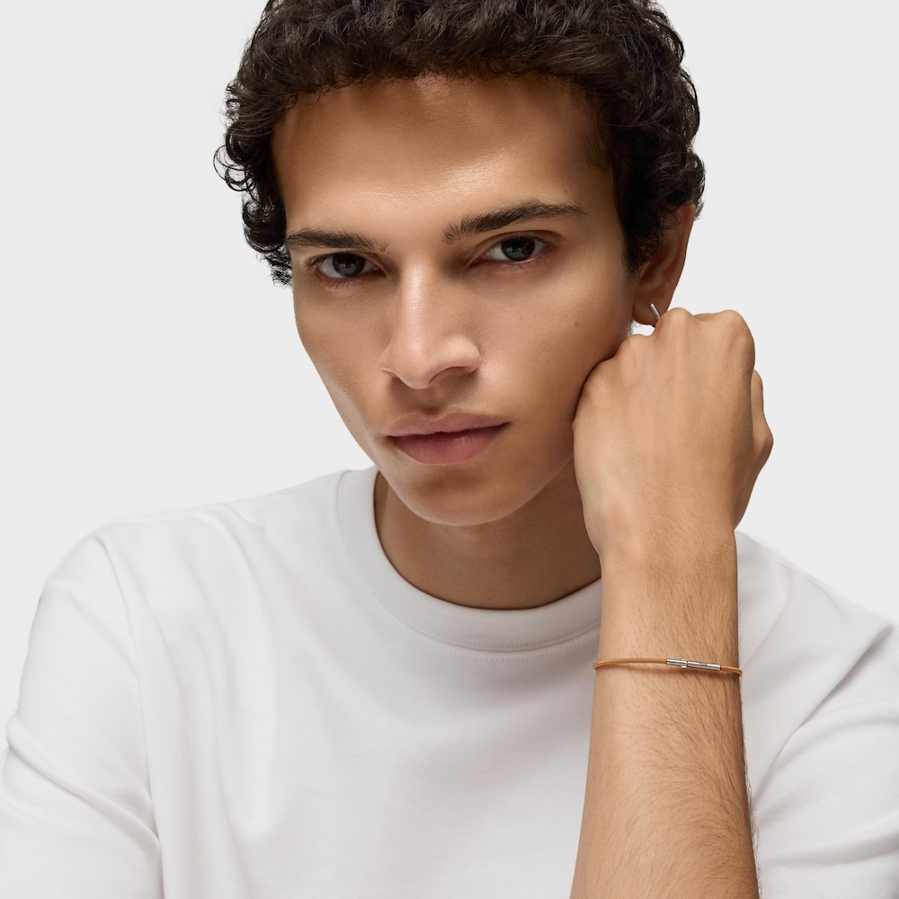 Pulseira em a&ccedil;o IP laranja 17 cm Mesh Tube