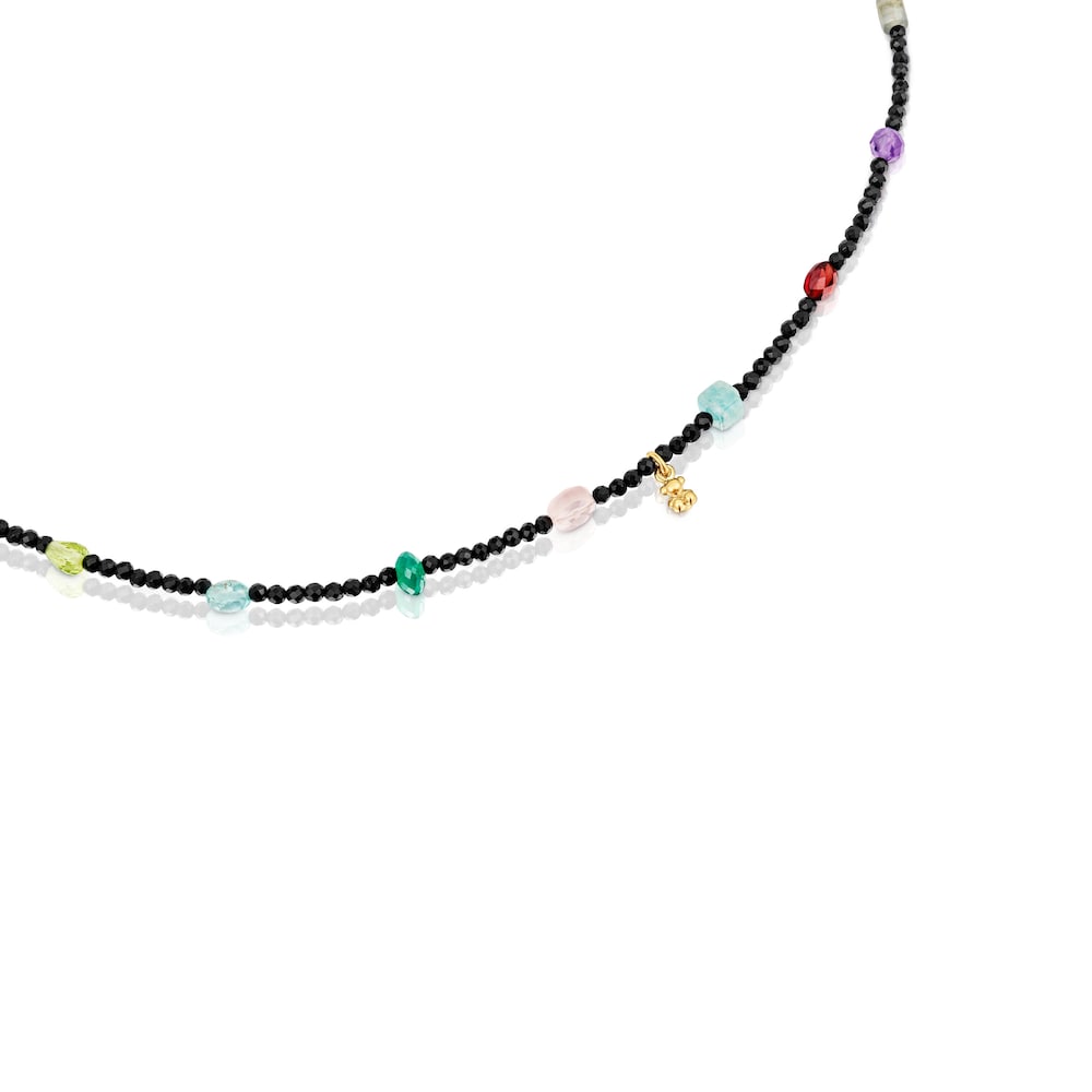 Bold Bear Choker with 18kt gold plating over silver, onyx, gemstones Bold Bear Choker with 18kt gold plating over silver, onyx, gemstones