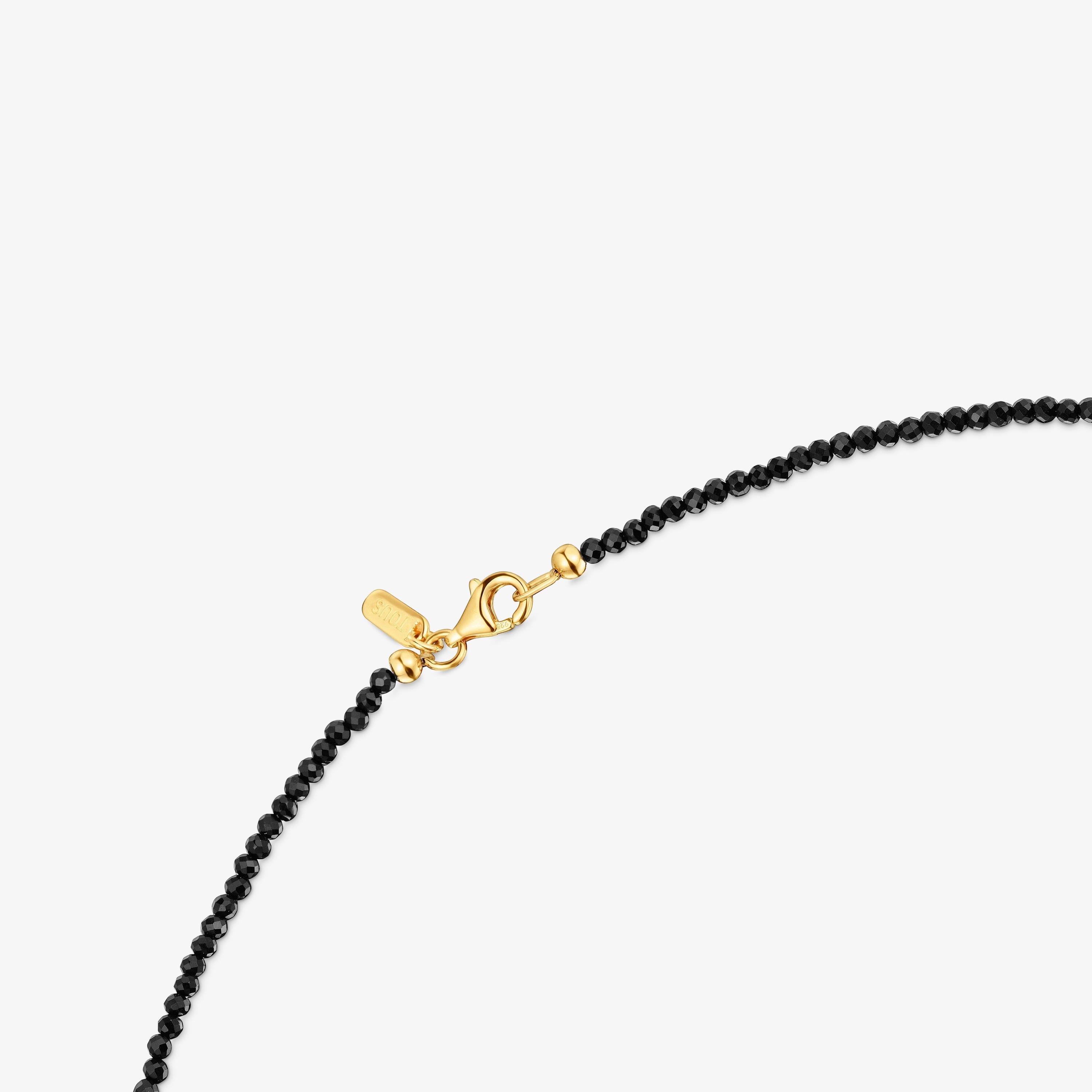 Bold Bear Choker with 18kt gold plating over silver, onyx, gemstones