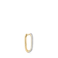 Basics two-tone millgrain single Hoop earring