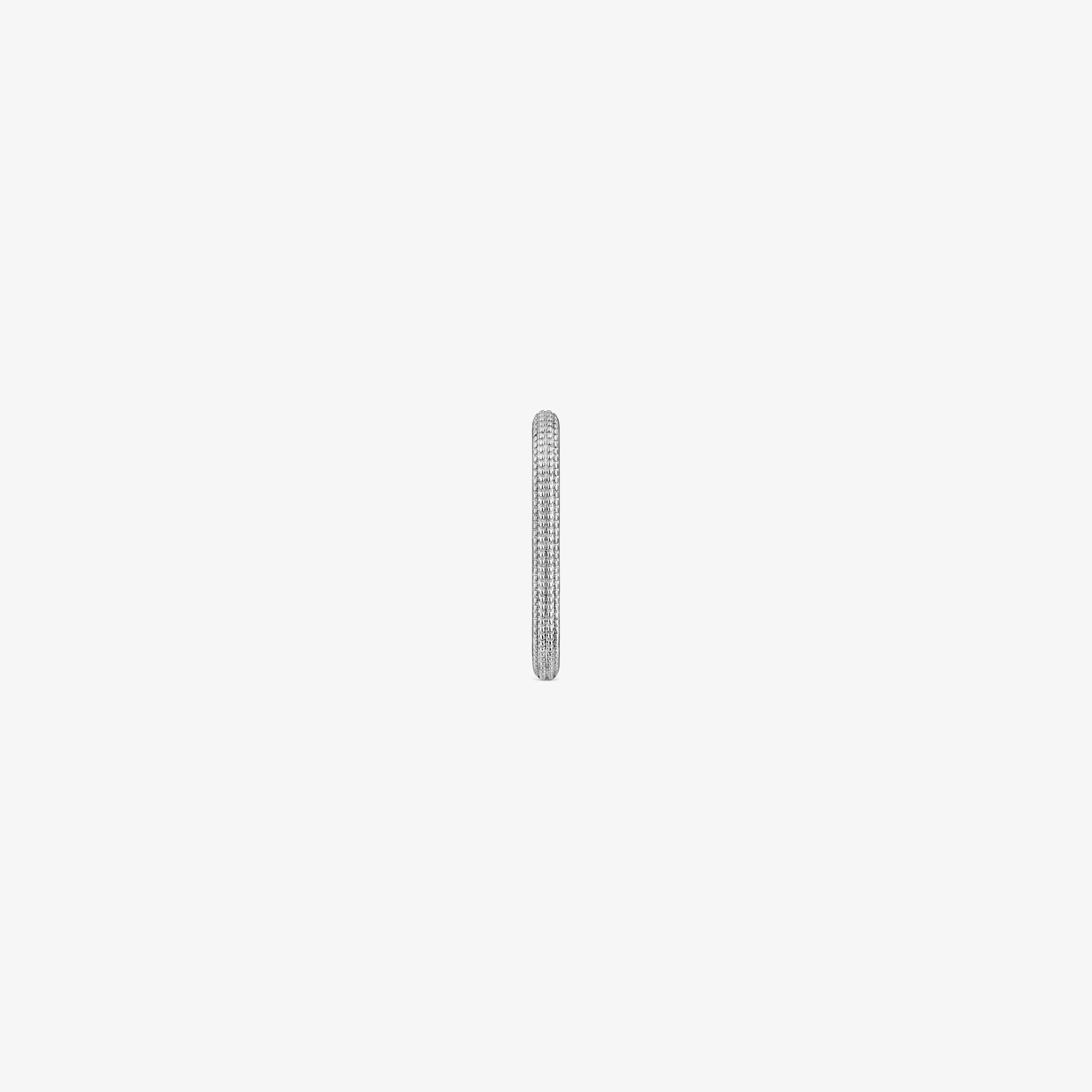 Basics two-tone millgrain single Hoop earring