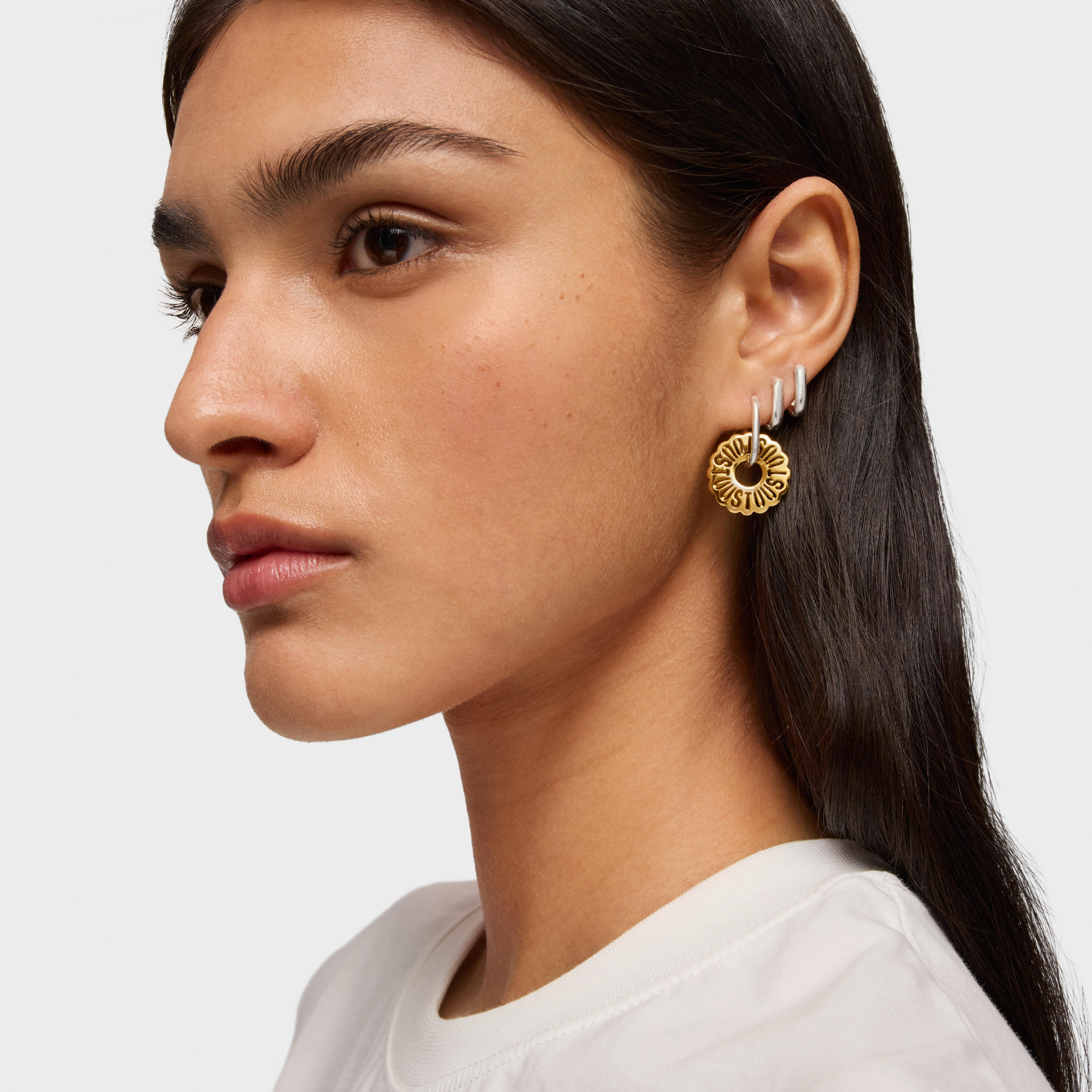 Two-tone hoop earrings Miranda