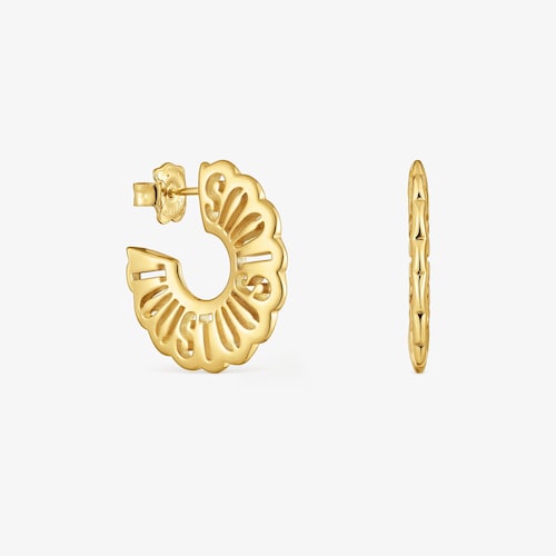 Pendientes aro con ba&ntilde;o de oro 18 kt sobre plata 25 mm Miranda