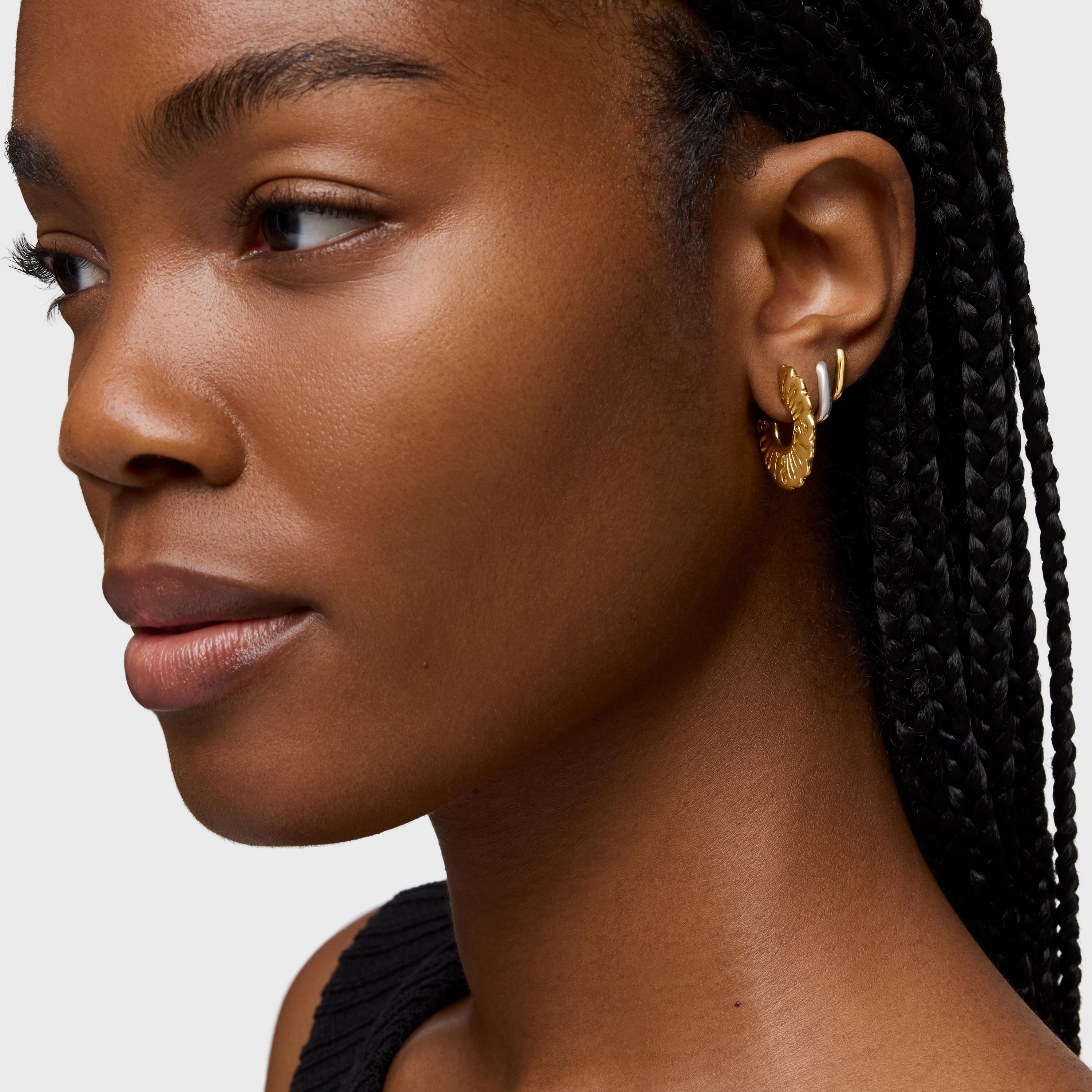 Pendientes aro con baño de oro 18 kt sobre plata 25 mm Miranda