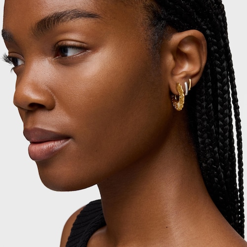 25 mm hoop earrings with 18kt gold plating over silver Miranda