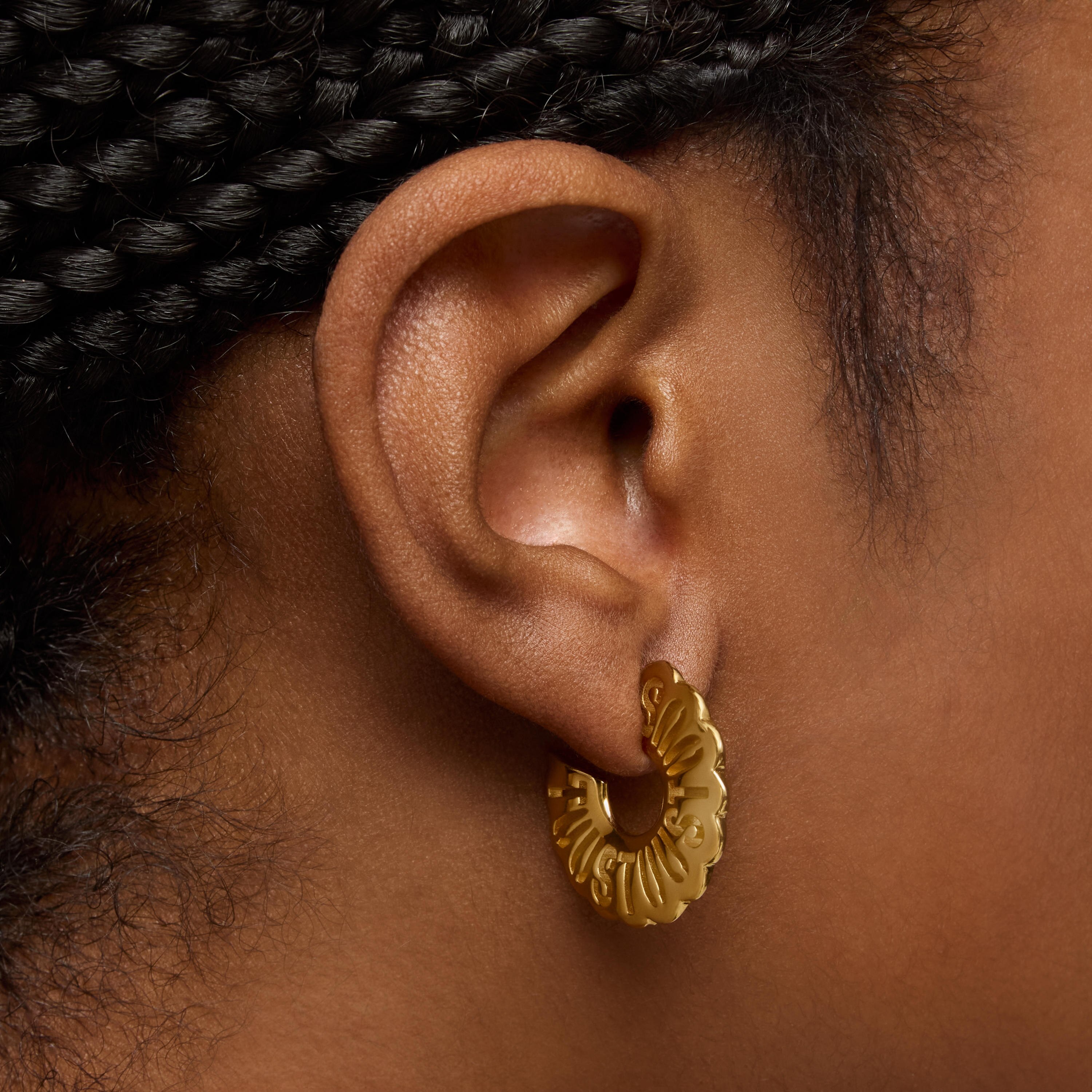 Pendientes aro con baño de oro 18 kt sobre plata 25 mm Miranda