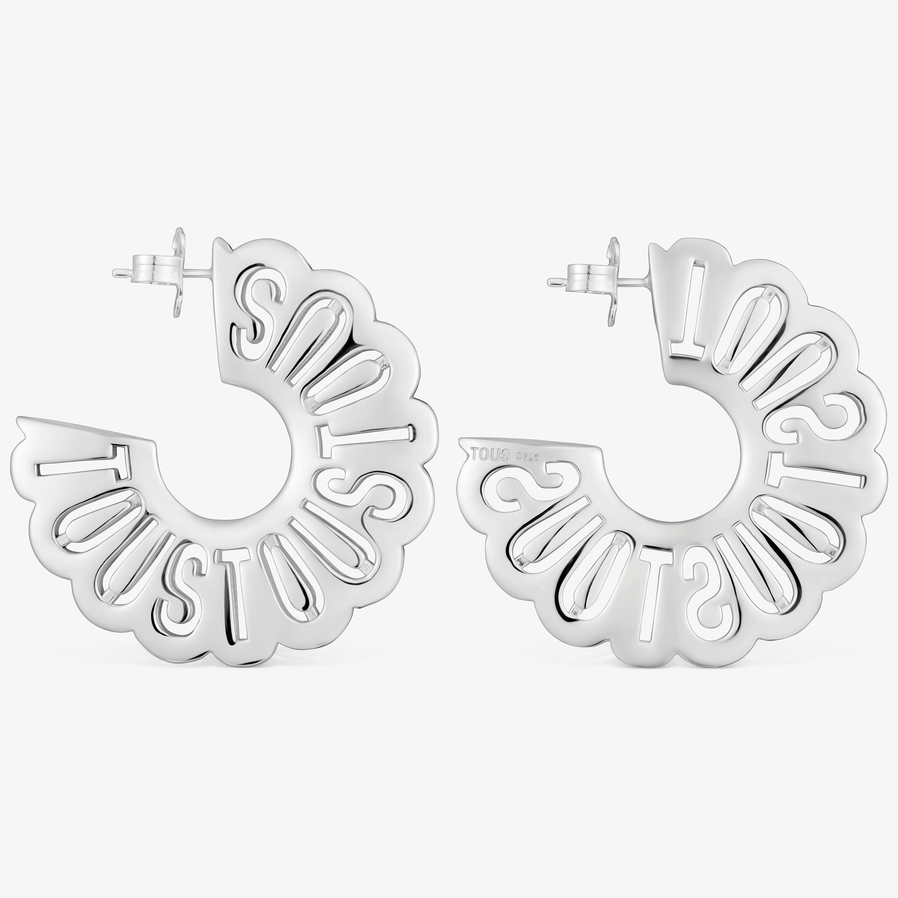 Silver hoop earrings Miranda