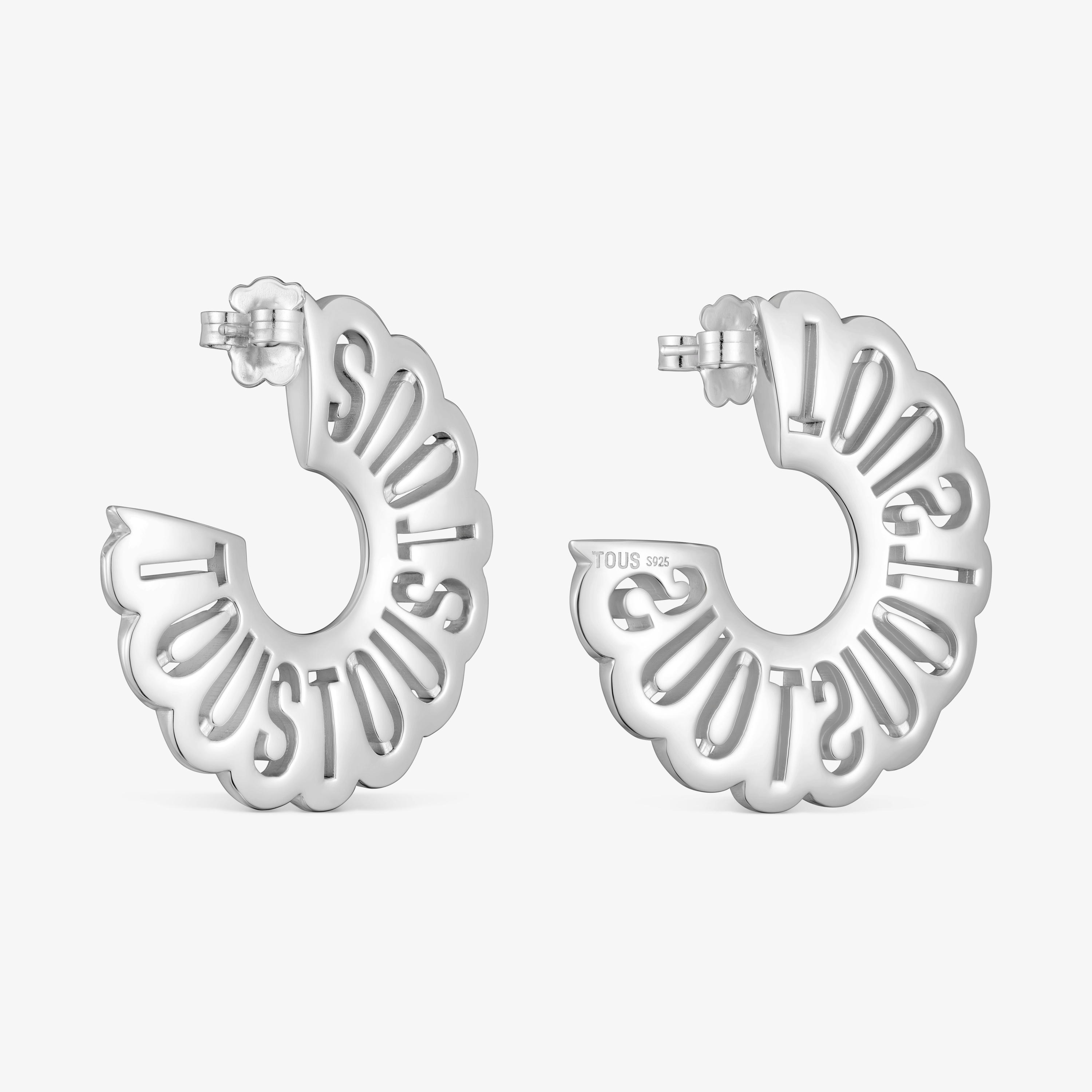 Silver hoop earrings Miranda