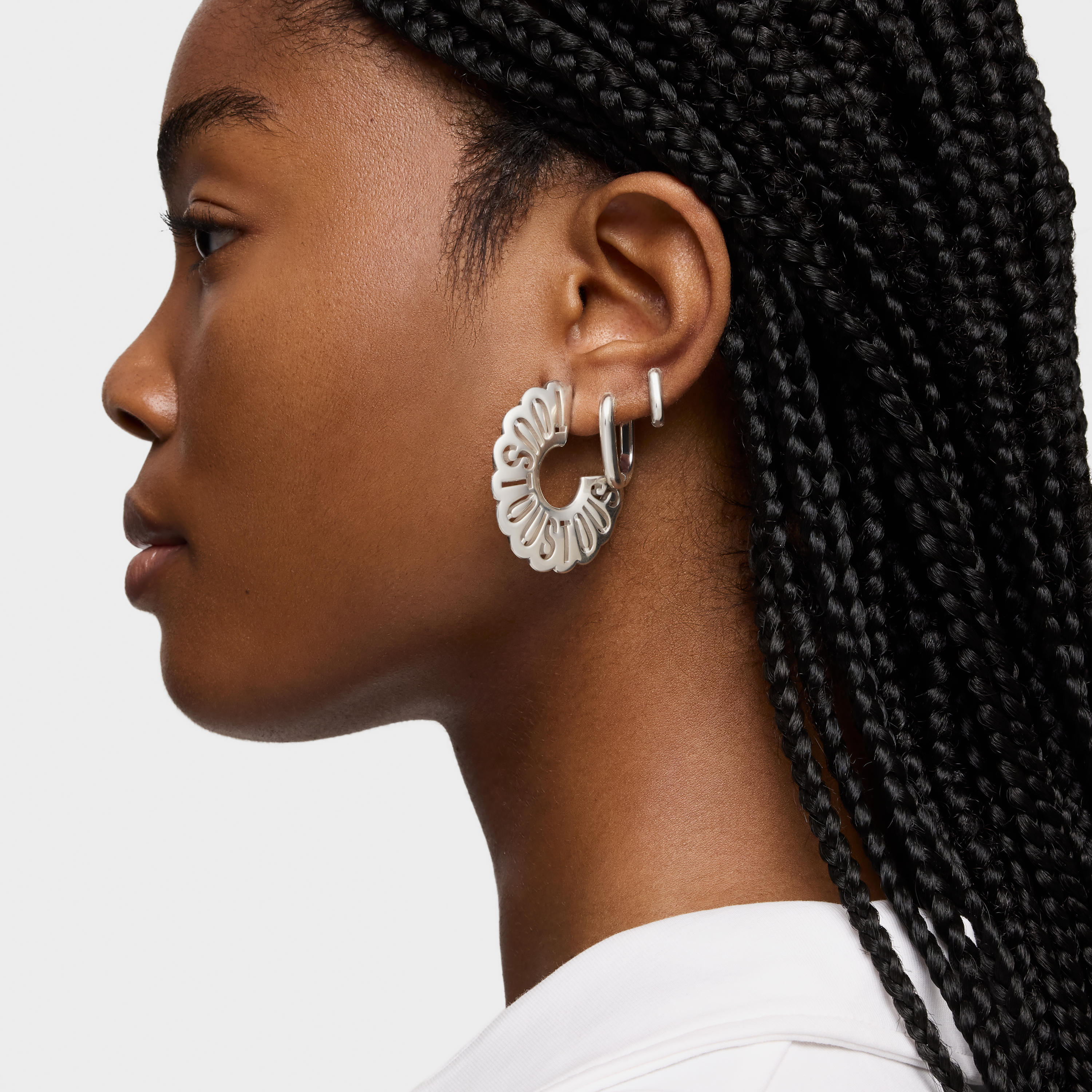 Silver hoop earrings Miranda