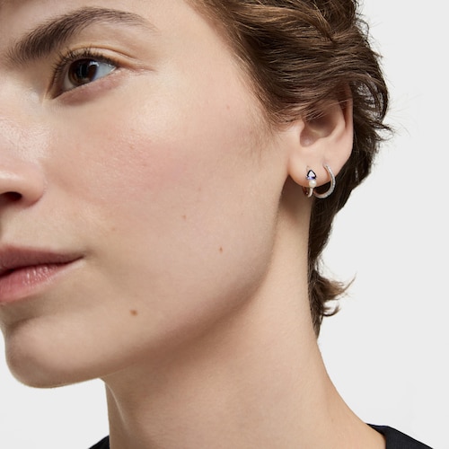 White gold Hoop earrings with iolite and cultured pearl Ivette