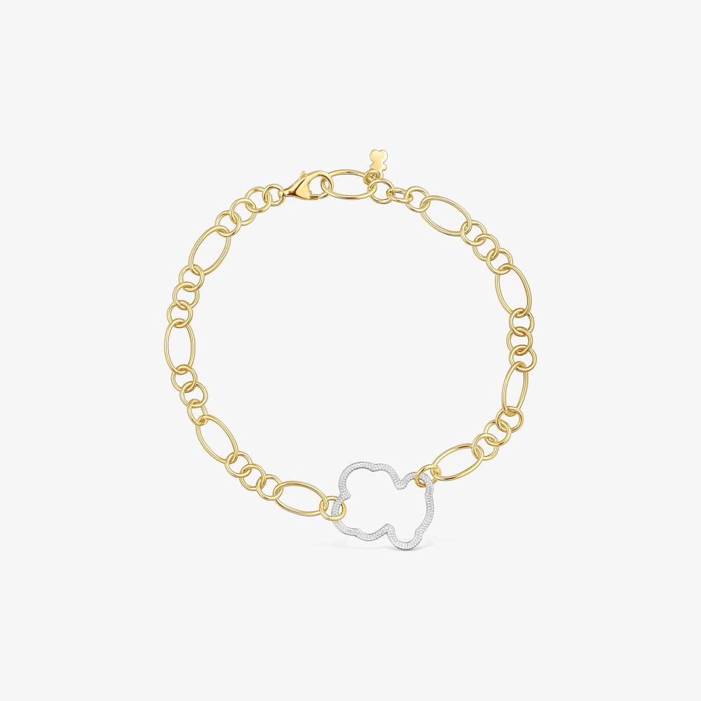 Dvojfarebn&yacute; retiazkov&yacute; N&aacute;ramok s&nbsp;medved&iacute;kom New Silueta