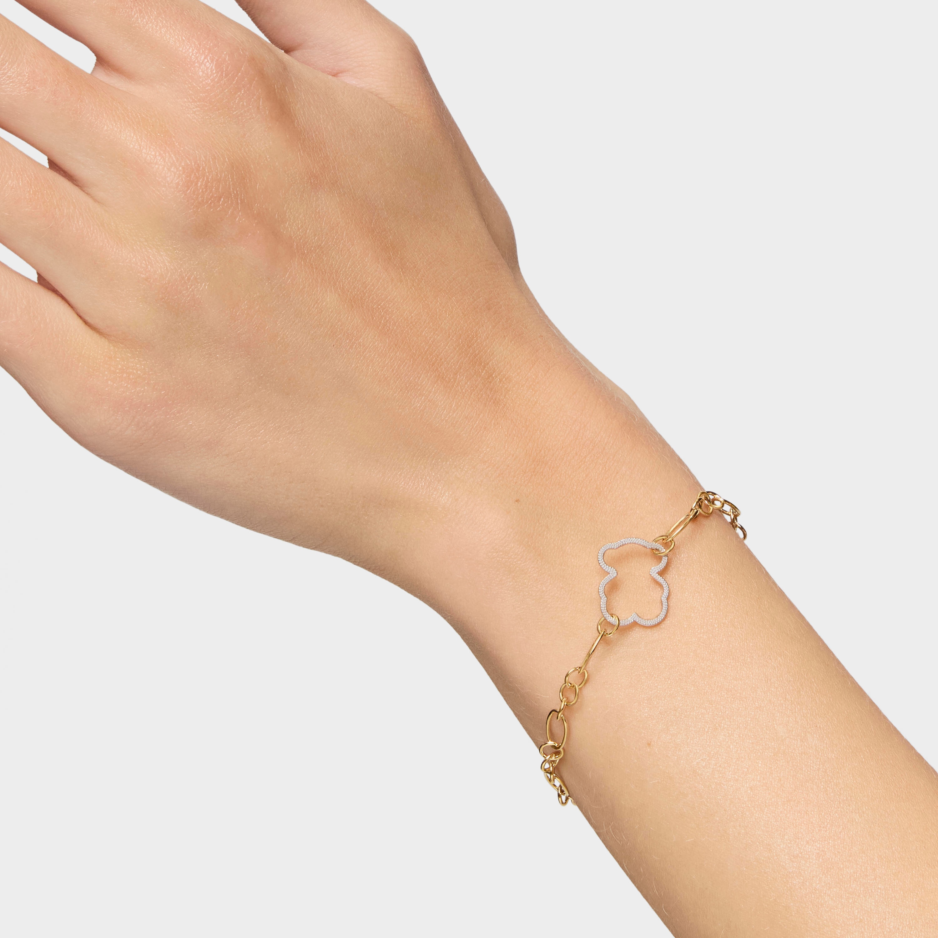 New Silueta two-tone bear chain Bracelet