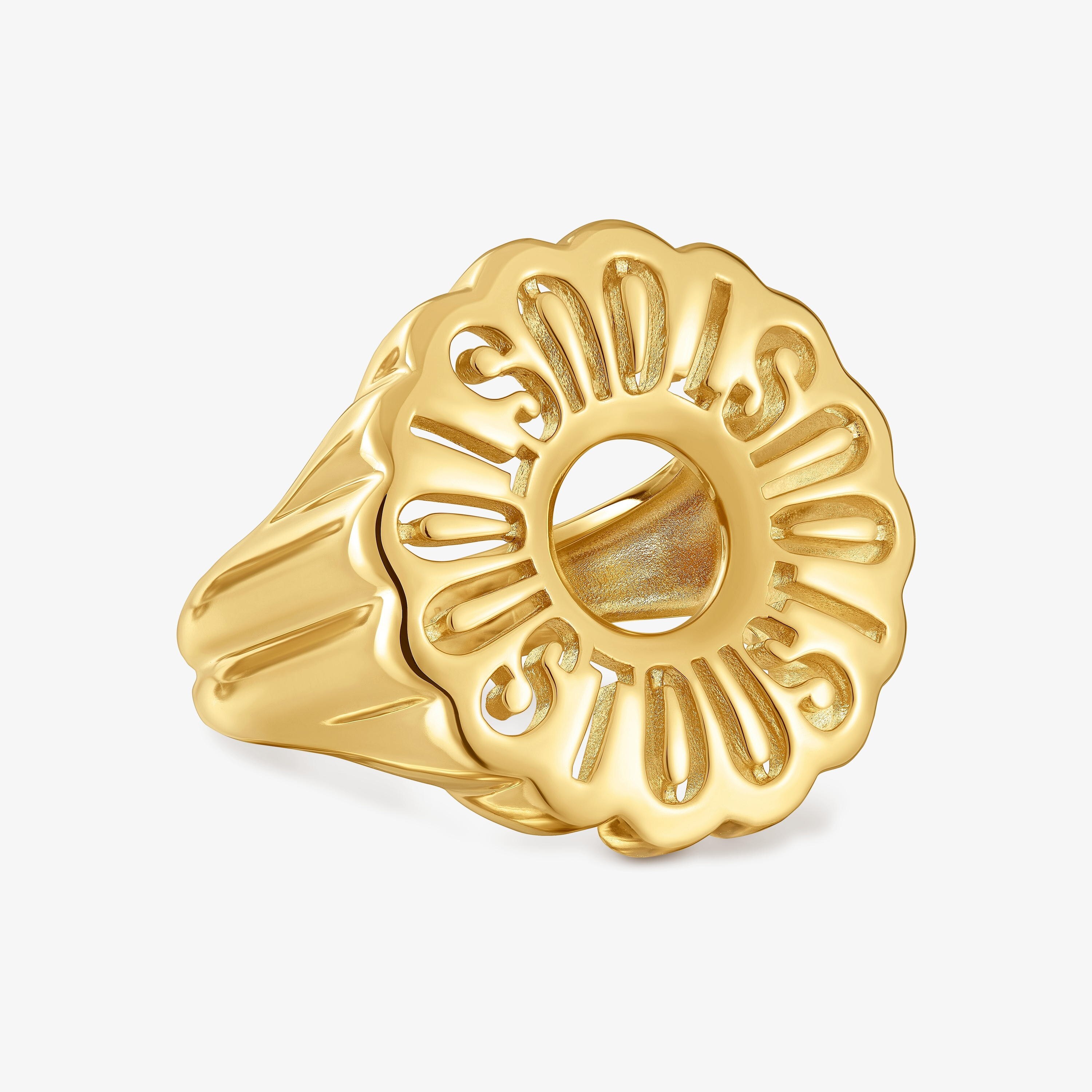 Signet ring with 18K gold vermeil Miranda
