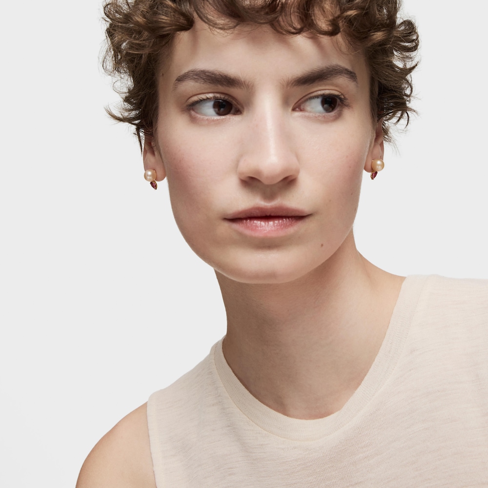 Zlat&eacute; N&aacute;u&scaron;nice s&nbsp;rodolitmi a&nbsp;kultivovanou perlou Ivette