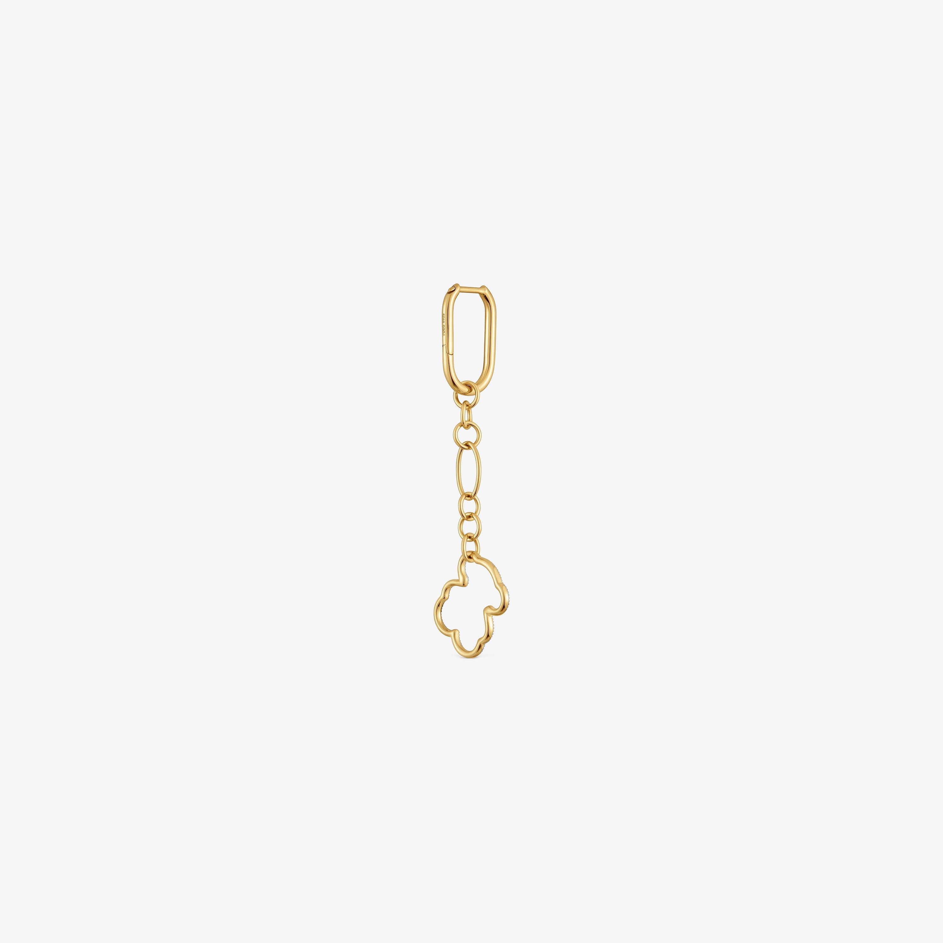 New Silueta single long Earring with two-tone bear motif