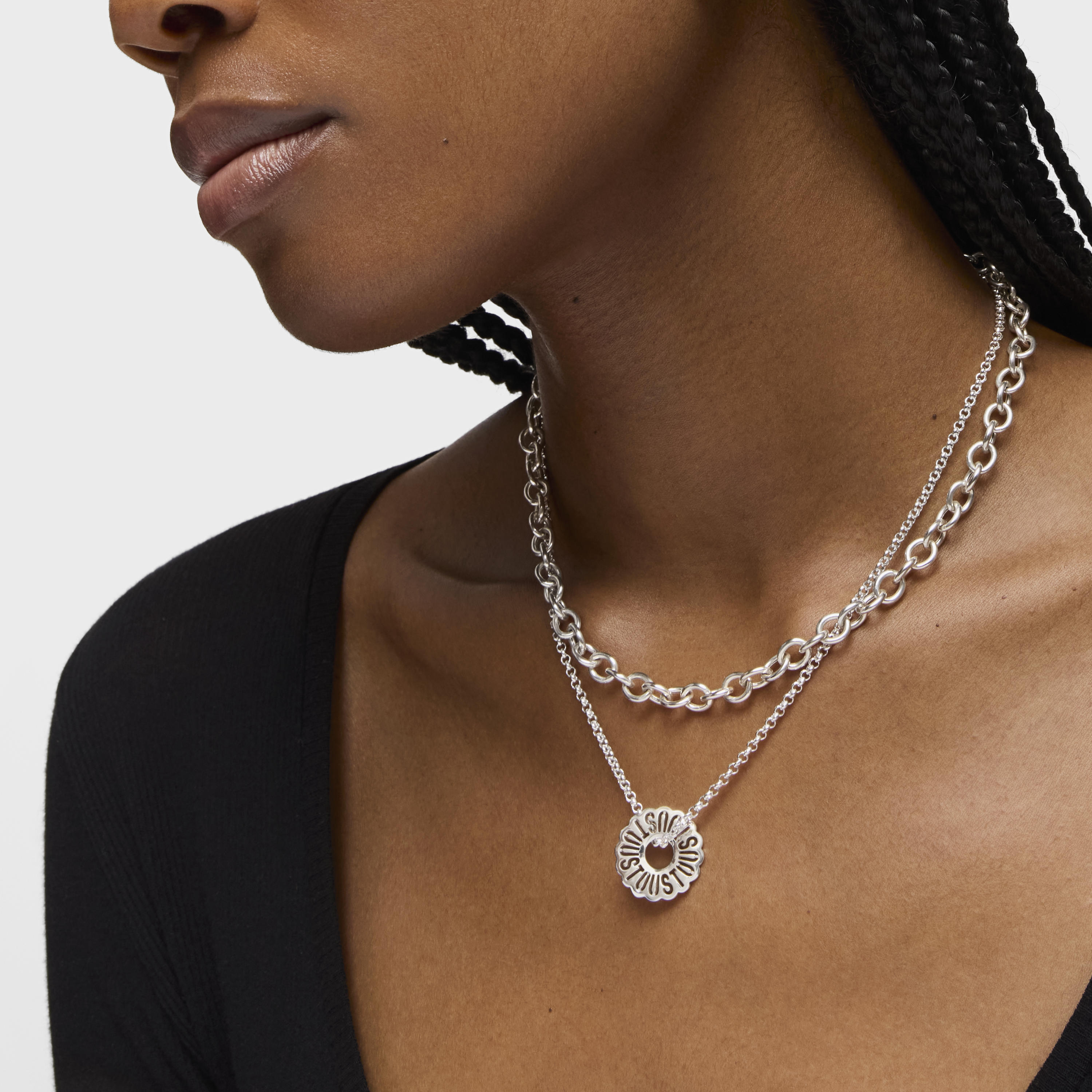 Short silver necklace Miranda