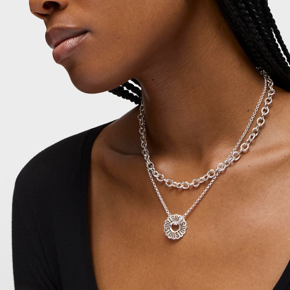 Short silver necklace Miranda image number 4