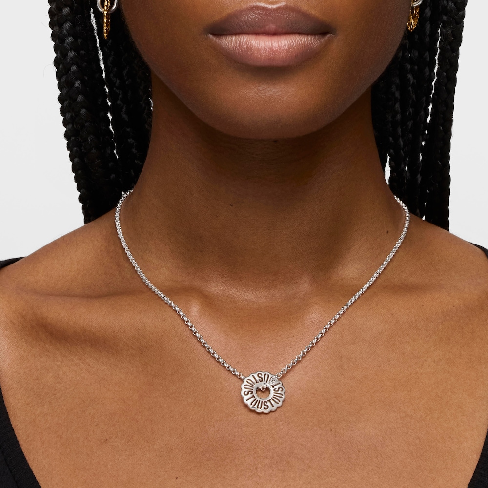 Short silver necklace Miranda image number 5