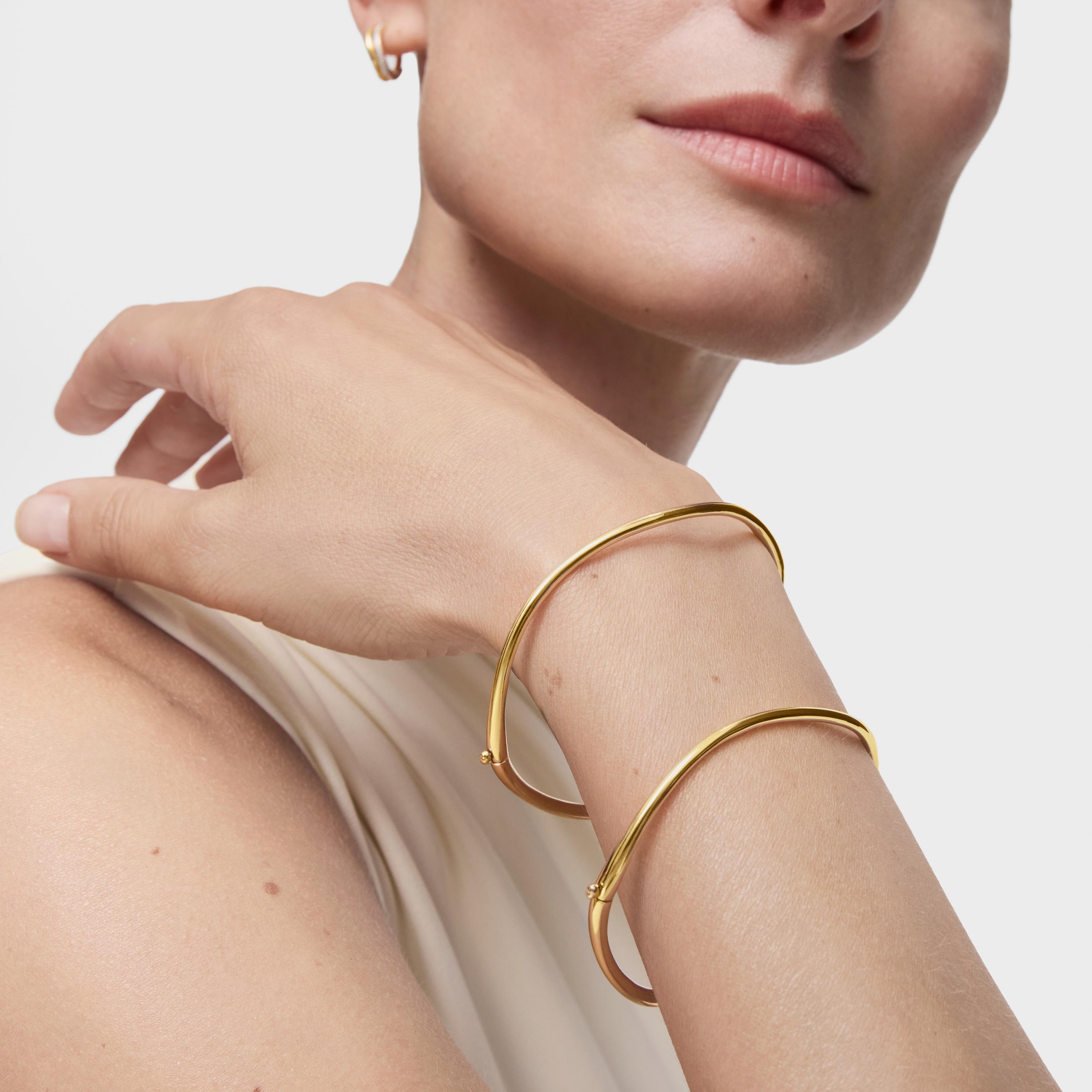 18K solid gold gradient bangle New Hav | TOUS