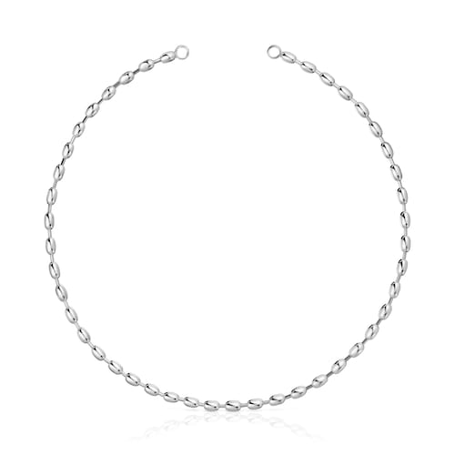 Gargantilla de plata con motivos bola 42 cm Hold Oval