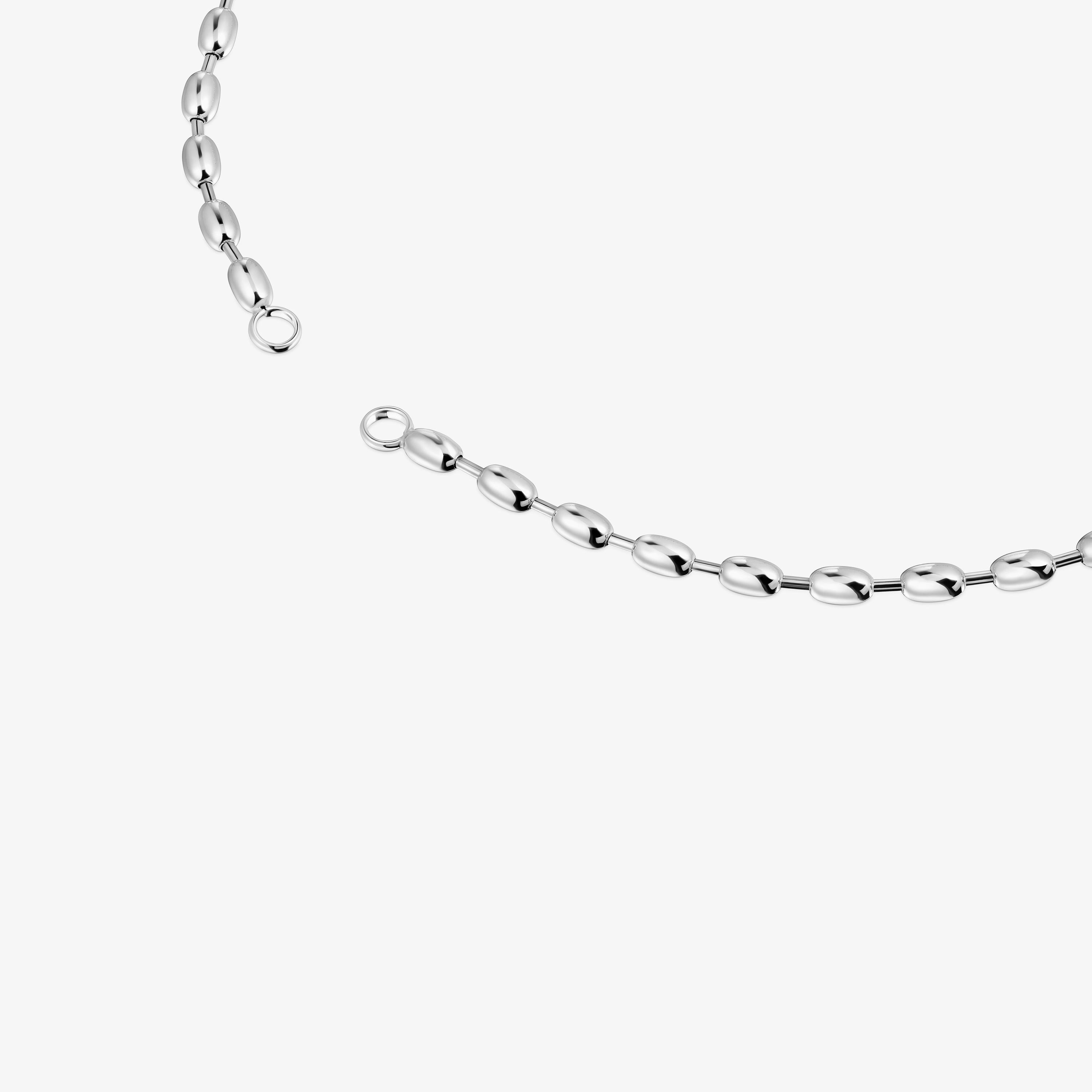Hold Oval 42 cm silver Choker with ball motifs