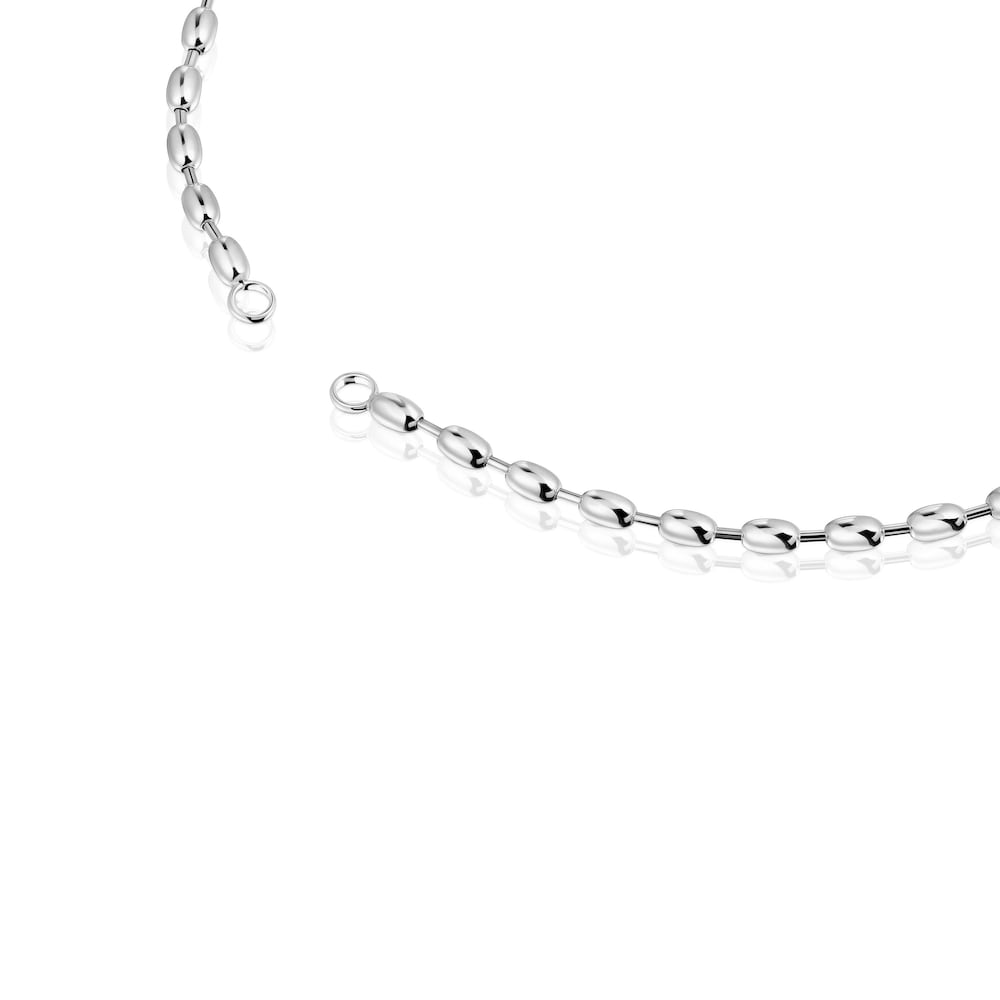 Hold Oval 42 cm silver Choker with ball motifs