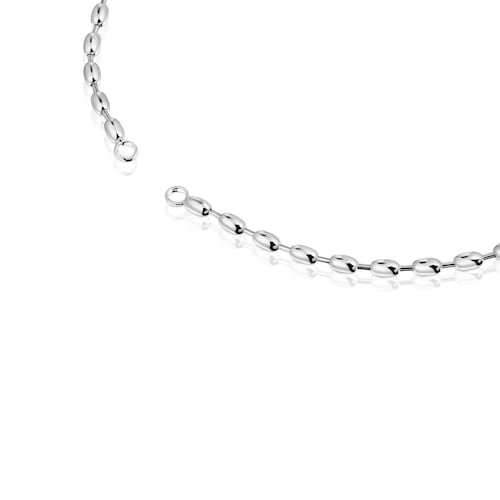 Gargantilla de plata con motivos bola 42 cm Hold Oval