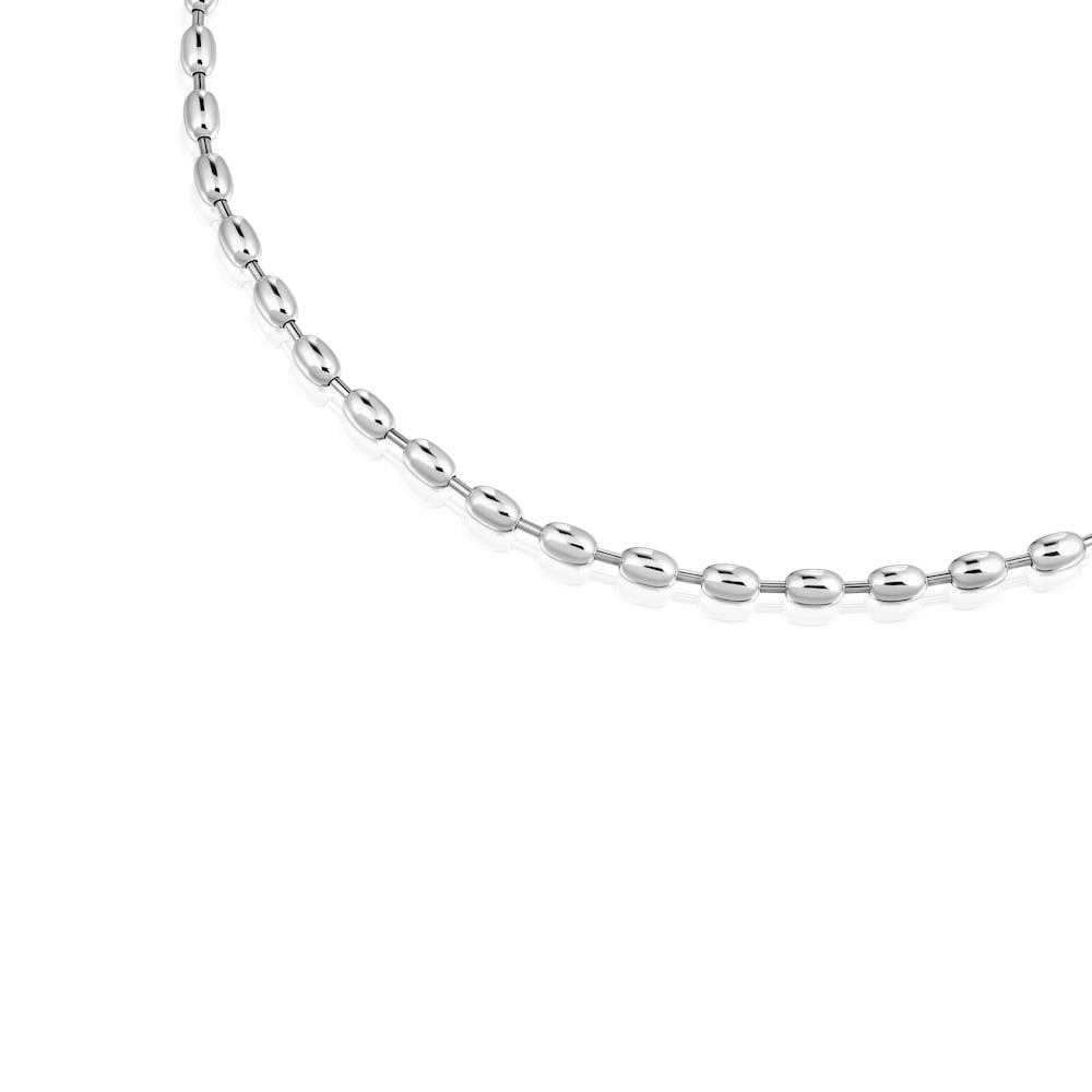 Hold Oval 42 cm silver Choker with ball motifs