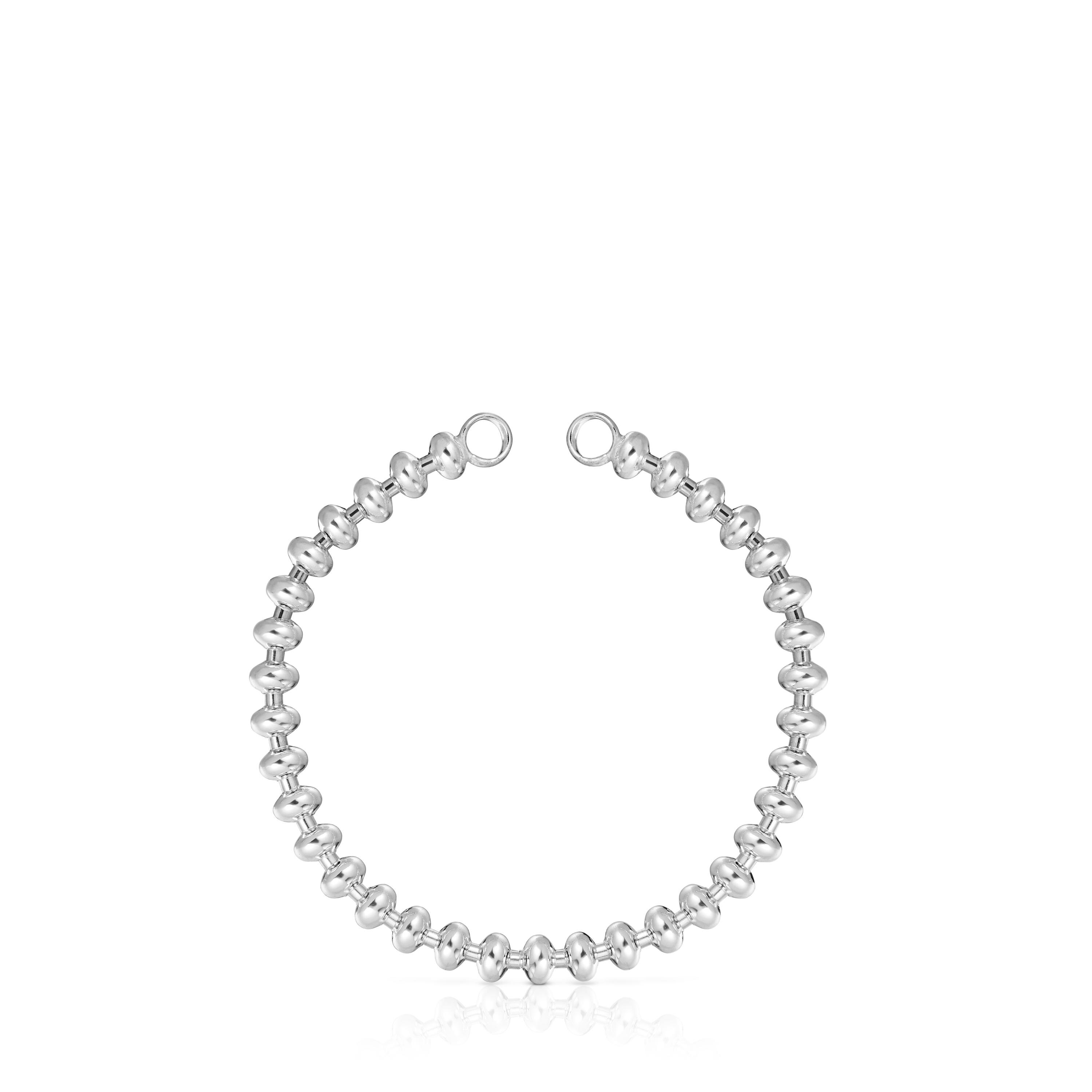 Hold Oval silver chain Bracelet with ball motifs