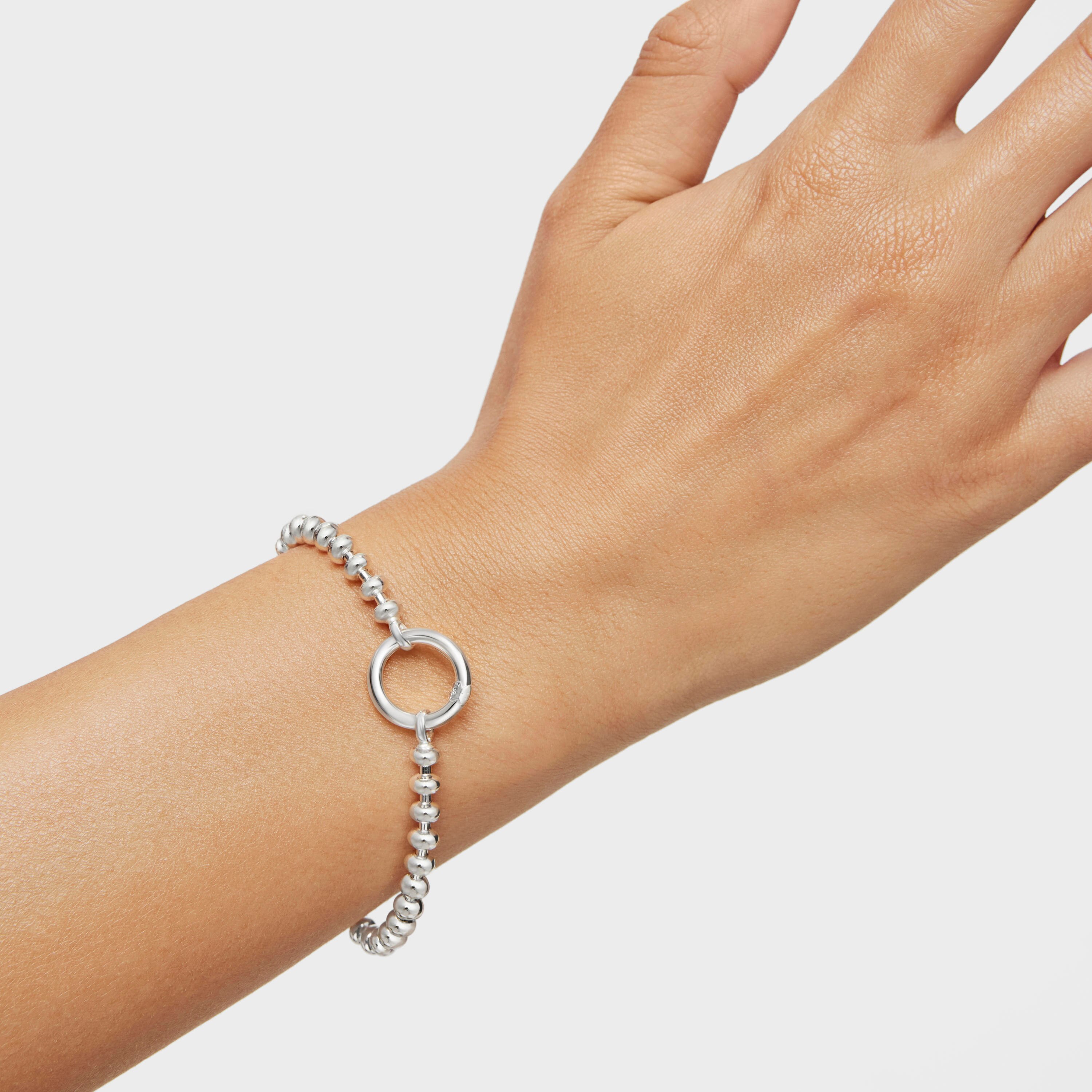 Hold Oval silver chain Bracelet with ball motifs