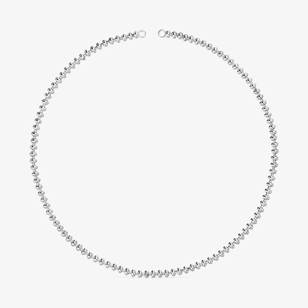 Hold Oval 51.5&nbsp;cm short silver Necklace with ball motifs