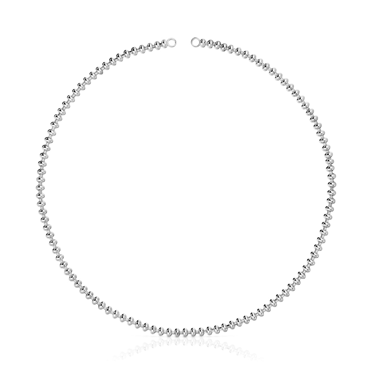 Hold Oval 51,5 cm short silver Necklace with ball motifs