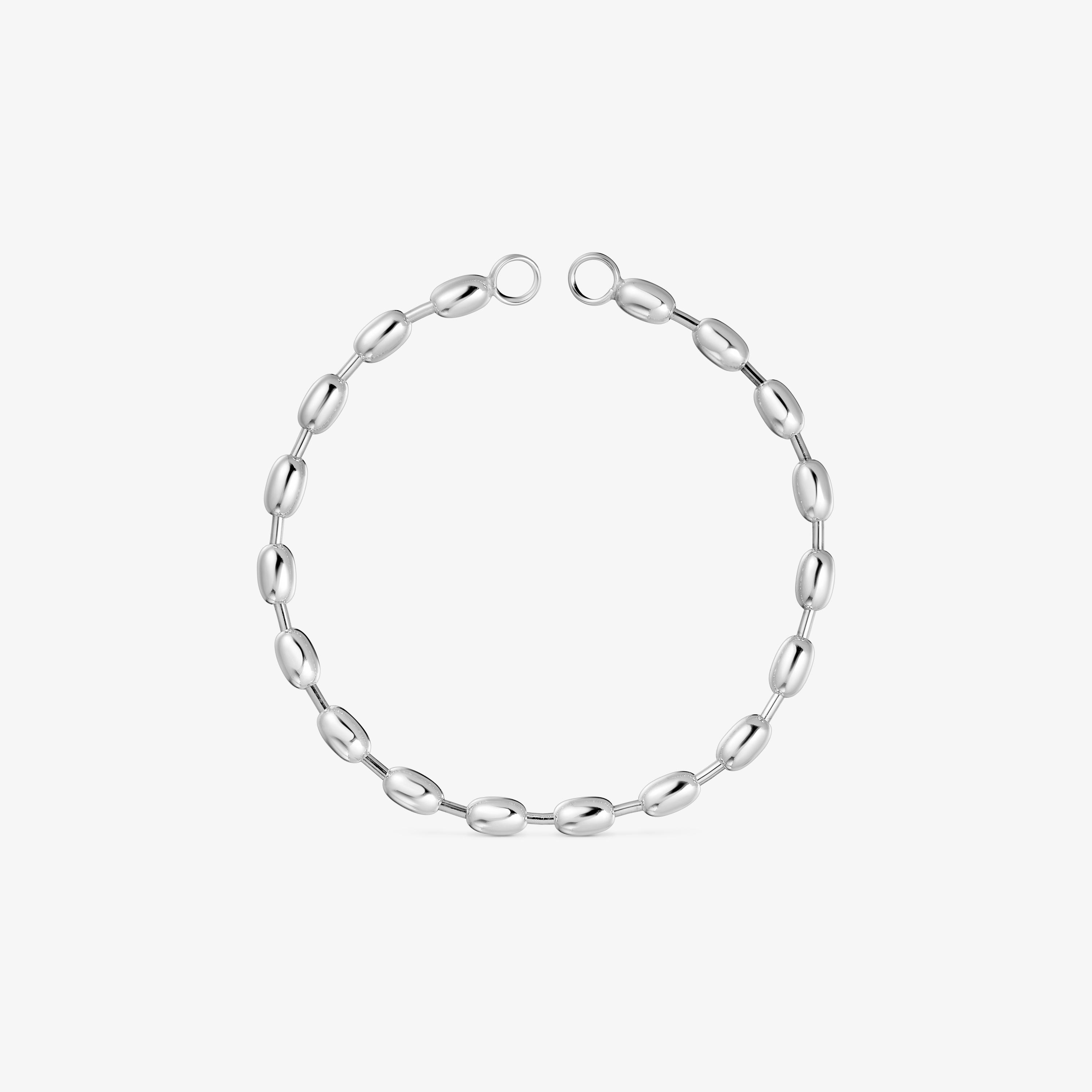 Hold Oval silver chain Bracelet with oval ball motifs