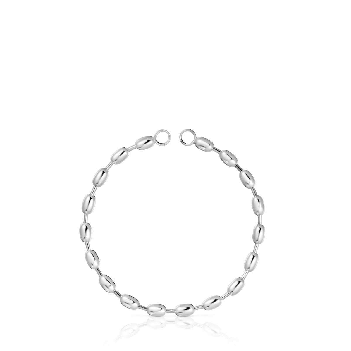 Hold Oval silver chain Bracelet with oval ball motifs