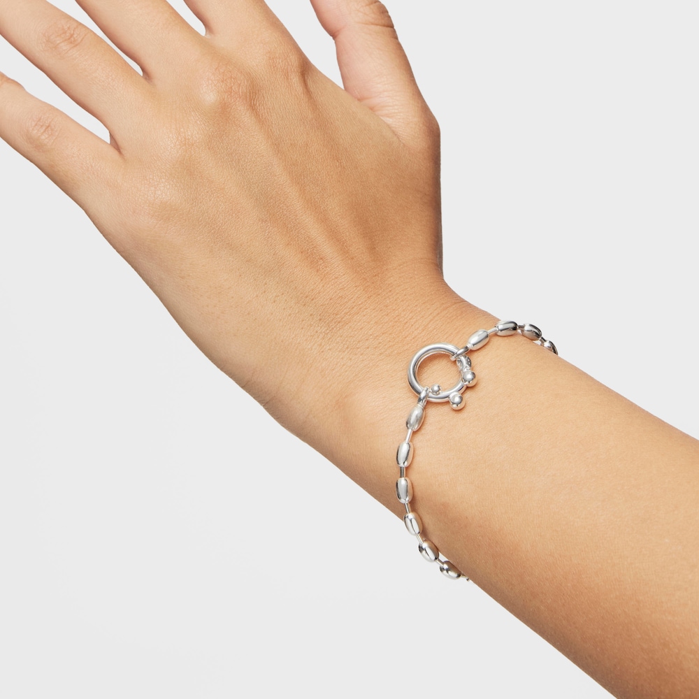 Pulsera cadena de plata con motivos bola ovales Hold Oval Pulsera cadena de plata con motivos bola ovales Hold Oval