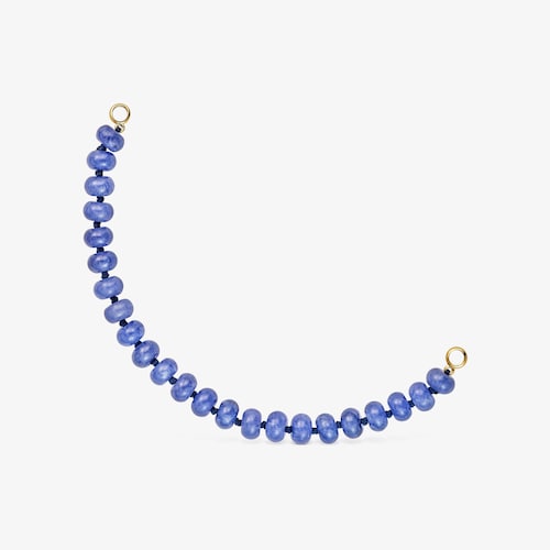 Pulsera con ba&ntilde;o de oro 18 kt sobre plata y cuarzita azul Hold Oval