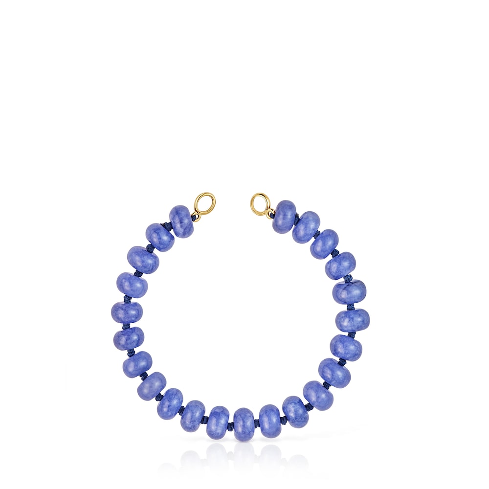 Hold Oval Bracelet with 18kt gold plating over silver and blue quartzite image number 1