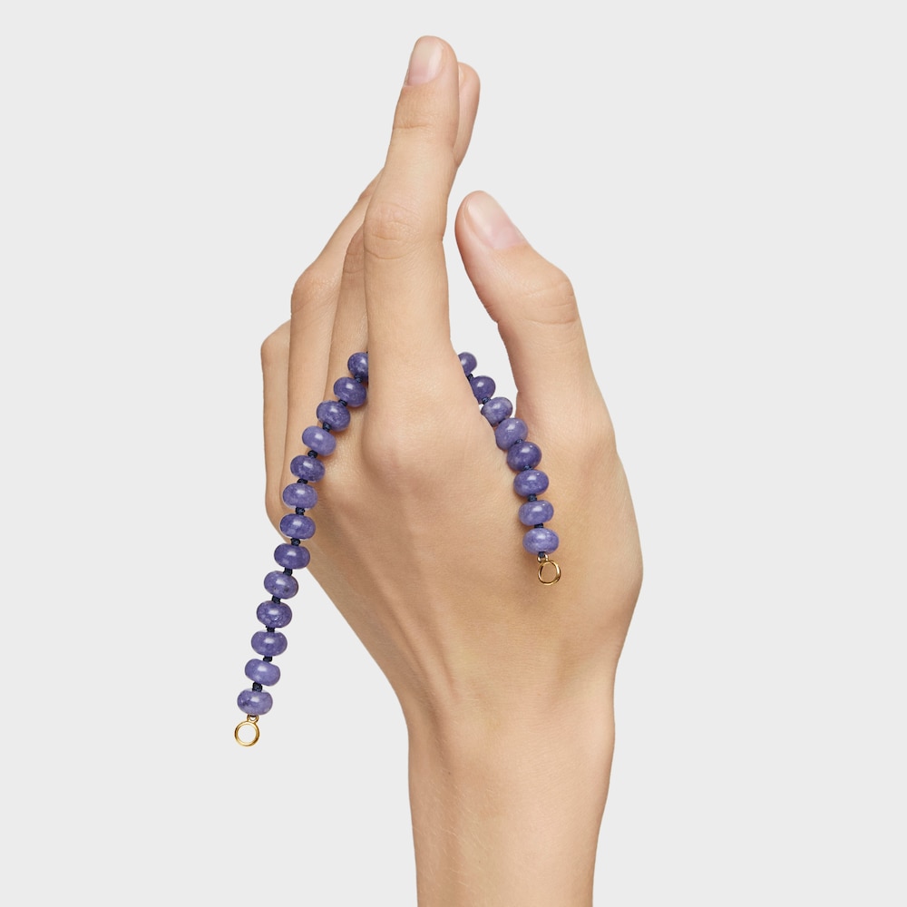 Hold Oval Bracelet with 18kt gold plating over silver and blue quartzite image number 6