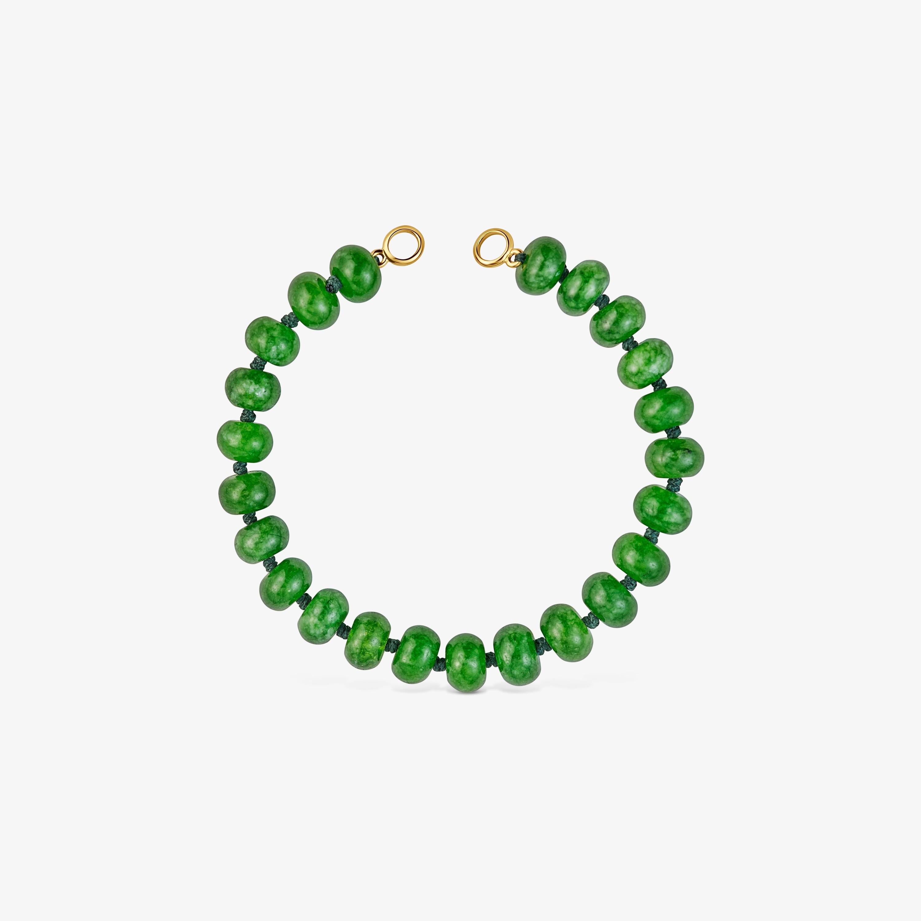 Hold Oval Bracelet with 18K gold vermeil and green quartzite