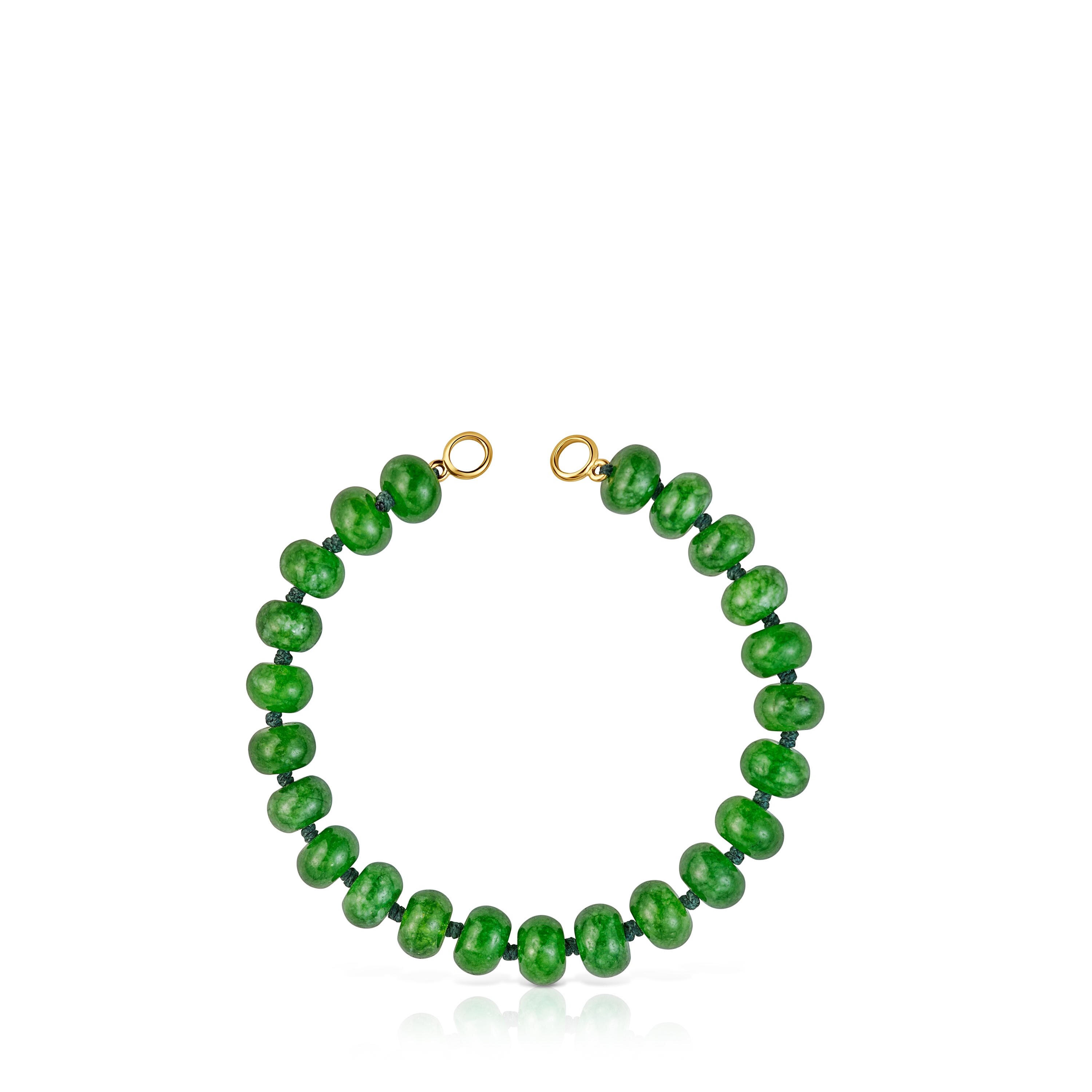 Hold Oval Bracelet with 18kt gold plating over silver and green quartzite