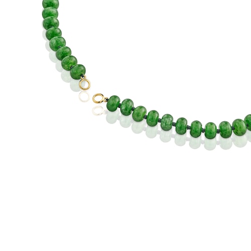 Hold Oval Choker with 18kt gold plating over silver and green quartzite