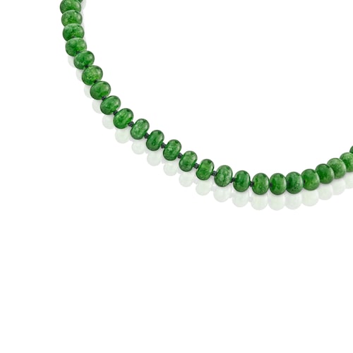 Hold Oval Choker with 18kt gold plating over silver and green quartzite