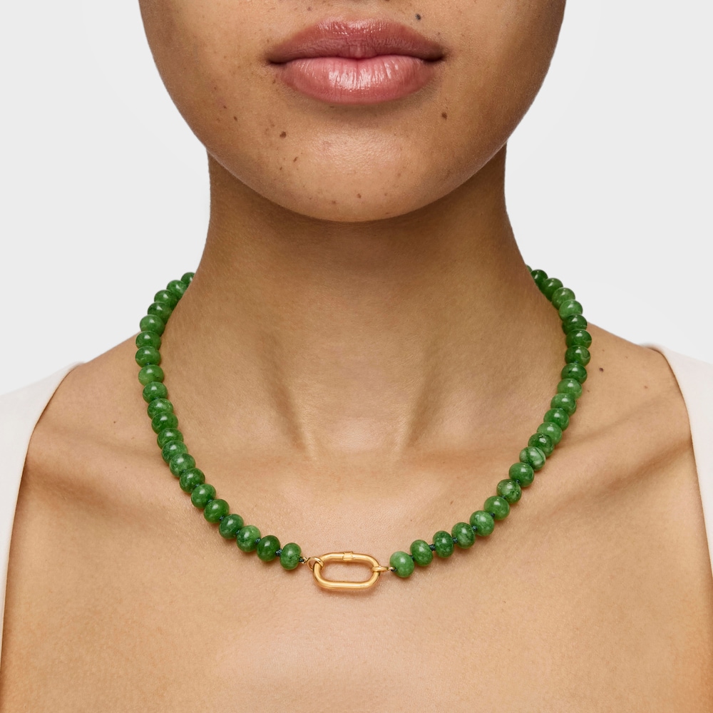 Hold Oval Choker with 18K gold vermeil and green quartzite