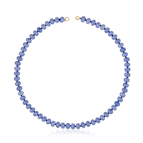 Hold Oval Choker with 18kt gold plating over silver and blue quartzite