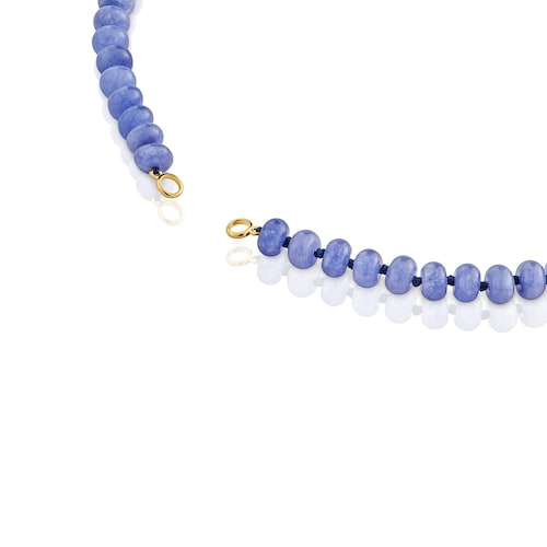 Hold Oval Choker with 18kt gold plating over silver and blue quartzite