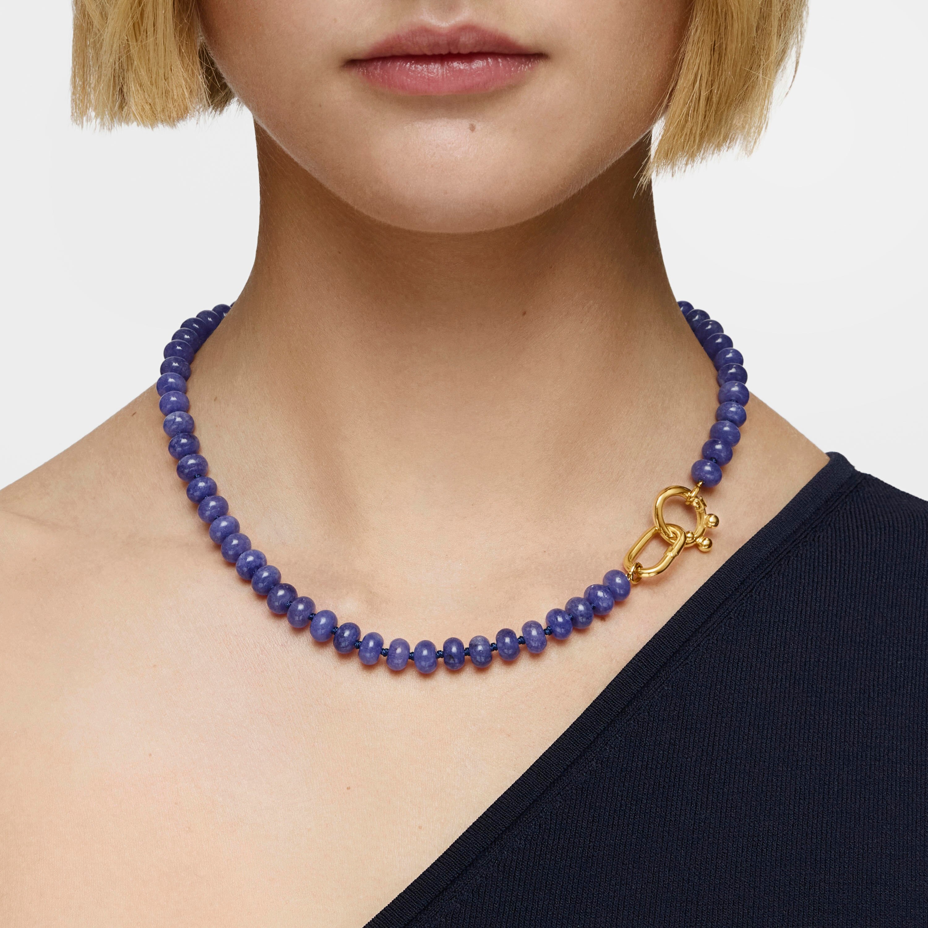 Hold Oval Choker with 18K gold vermeil and blue quartzite