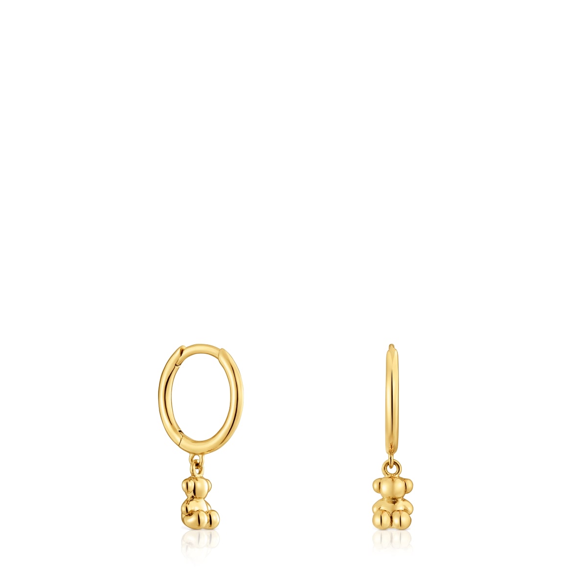 Pendientes aro de oro y detalle oso Bold Bear
